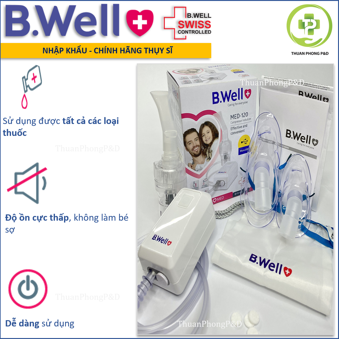 Máy xông mũi họng B.Well Swiss MED-120 -xuất xứ Thụy Sĩ