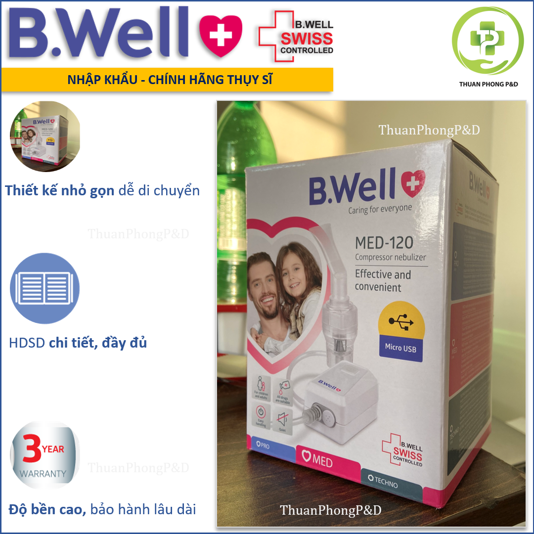 Máy xông mũi họng B.Well Swiss MED-120 -xuất xứ Thụy Sĩ
